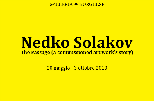 NEDKO SOLAKOV. THE PASSAGE  (A COMMISSIONED ART WORK’S STORY)